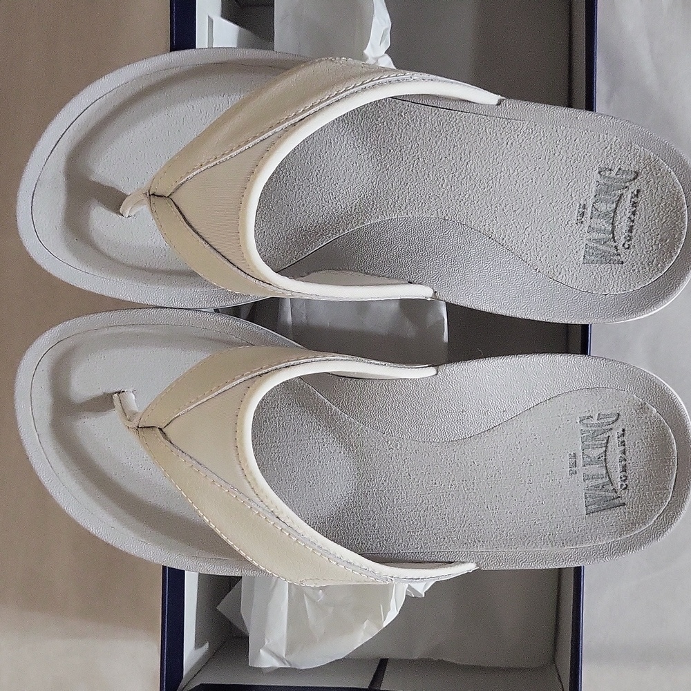 New The Walking Co. BALBOA METATARSAL Sandal White 5 Comfort Leather Shoe No Lid - Picture 6 of 14